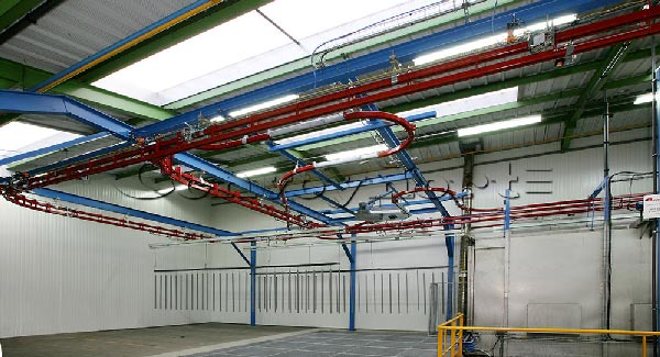 Convoynort - Birail - S&eacute;rie 3300 - Zone de stockage en amont d'une cabine de poudrage